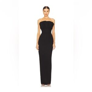 SAU LEE Noah Strapless Elegant Strapless Black Evening Dress